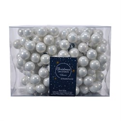 Гроздь стеклянных шаров на проволоке d2см, 12 шт по 12 шариков, 144шт в уп., цвет: белый - фото 80606