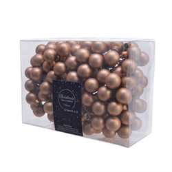 Гроздь стеклянных шаров на проволоке d2см, 12шт. по 12 шариков, 144 шт. в уп., цвет: коричневый мато - фото 80609