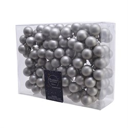 Гроздь стеклянных шаров на проволоке 12шт по 12 шариков d2.5cm туманно-серый матовый 144шт в уп. - фото 80613