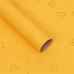 Матовая пленка "Воздушные сердца", 65 микрон 58смх10м, цвет желтый - фото 80633