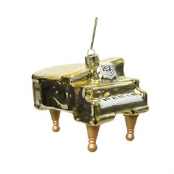 Игрушка новогодняя "Рояль" L10-W7-H8cм,  стекло, золото - фото 80943