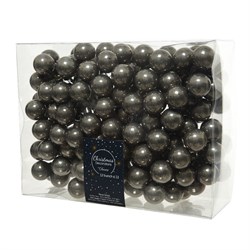 Гроздь стеклянных шаров на проволоке d2.5cм, 12шт по 12 шариков 144шт в уп., цвет: теплый серый - фото 80982