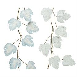 Гирлянда листья блестящие, L2-W24-H115см, 2 в асс, белая/голубая, акрил - фото 80997