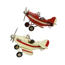Игрушка "Самолет"   L17-W15-H9cм, 2 вида, белый / красный - фото 81011