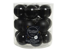 Набор стеклянных шаров d4см, 18шт, цвет: черный, глянцевый/матовый - фото 81055
