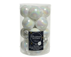 Набор стеклянных шаров d3.5см, 16шт, цвет: перламутровый, глянцевый - фото 81058