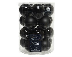 Набор шаров стеклянных d6cм, (20 шт) эмаль/матовый, цвет: черный - фото 81102