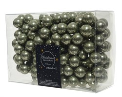 Гроздь стеклянных шаров на проволоке d2см, 12шт. по 12 шариков, 144 шт. в уп., цвет: зеленый мох - фото 81161