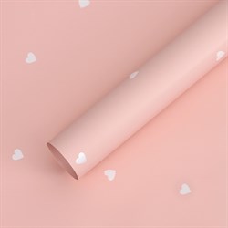 Матовая пленка "Love", 65 микрон 58смх10м, цвет розовый - фото 81298