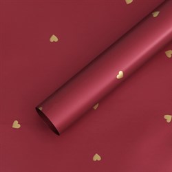 Матовая пленка "Love", 65 микрон 58смх10м, цвет бордовый - фото 81299