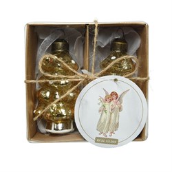 Подарочный набор  Елки стеклянные L4-W4-H8,5 см, коричневый - фото 81559