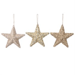 Елочное украшение звезда коричневый 3 вида ассорти - h6xd25см - фото 81971