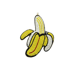 Ёлочное украшение Банан Бисер Жёлтый 10.5cm - фото 81992