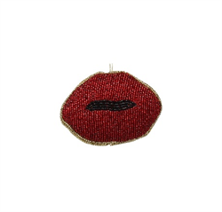 Ёлочное украшение Lips Бисер Красный 10.5cm - фото 81994