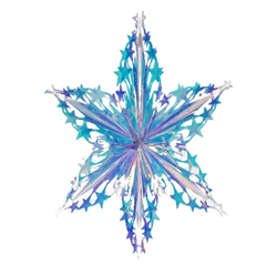 Ёлочное украшение Снежинка Пластик Разноцветный 60cm - фото 82003