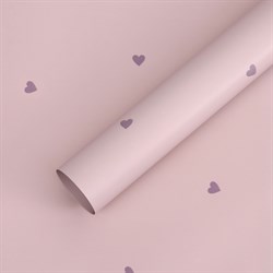 Матовая пленка "Love", 65 микрон 58смх10м, цвет пудра - фото 82666