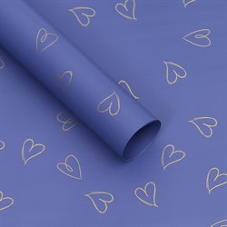 Матовая пленка "Воздушные сердца", 65 микрон 58смх10м, цвет синий - фото 82774