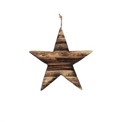 Подвеска деревянная "Звезда" , коричневая - d26см - фото 82788