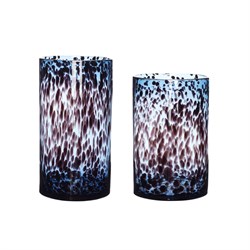 Набор ваз из 2шт, цвет:бордовый/голубой, материал: стекло, d18xh28, d20xh37cm - фото 82916