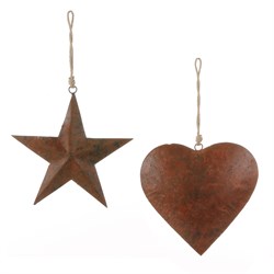 Подвеска "Звезда/сердце" коричневый микс 2 вида - l22xw2xh22cm - фото 83046