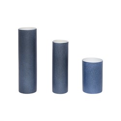 Набор фарфоровых ваз (цилиндр) 3шт голубой d7xh10, d6xh16, d6xh20cm - фото 83384