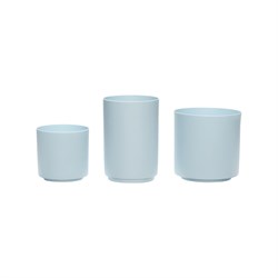 Набор керамических подсвечников 3шт голубой d7xh7, d9xh9, d8xh11cm - фото 83385