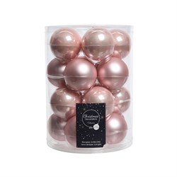 Набор шаров стеклянных d6cm (20шт), эмаль/матовые, цвет: розовый - фото 83671