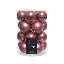 Набор шаров стеклянных  d6cм, (20 шт) эмаль/матовый, цвет: бархатный розовый - фото 83675