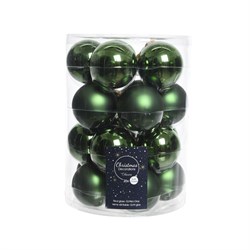 Набор шаров стеклянных  d6cм, (20 шт) эмаль/матовый, цвет: зеленый - фото 83677
