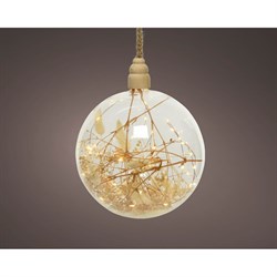Гирлянда микро LED шар , d25-H80см-60L, indoor, цвет: теплый белый - фото 83721