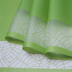 Пленка матовая Листья на кайме 70см x 10м, цвет Зеленый - фото 84539