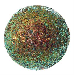 Зеркальный шар оранжево-зеленый, 15см - фото 84607