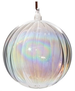 Стеклянный шар прозрачный радужный, 15 см - фото 84775
