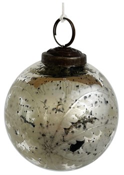 Стеклянный шар античный серебряный, 8 см - фото 84802