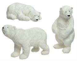 Белый медведь в ассортимете 3 вида L.13cm x W.15cm x H.26cm - фото 85867