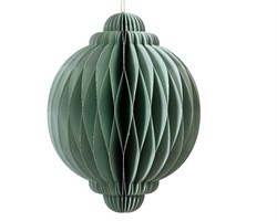 Подвеская луковица бумажная dia11.25cm x H.15cm цвет мятный с окантовкой шампань - фото 85927