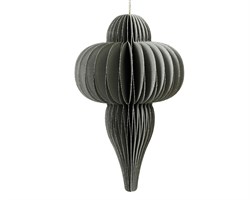 Подвеска декоративная бумажная dia9cm x H.15cm, цвет серый с окантовкой шампань - фото 85928