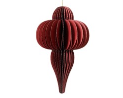 Подвеска декоративная бумажная dia9cm x H.15cm, цвет красный с окантовкой шампань - фото 85929