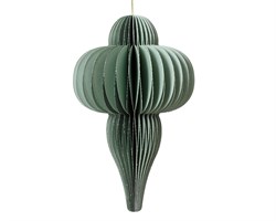 Подвеска декоративная бумажная dia24cm x H.40cm, цвет мятный с окантовкой шампань - фото 85932