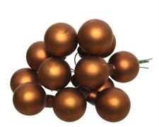 Гроздь стеклянных шаров на проволоке d2.5cм, 12шт по 12 шариков 144шт в уп., цвет: матовый светло-ко