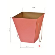 Коробка для цветов розовая 180x320x345 S крафт (10шт в уп)