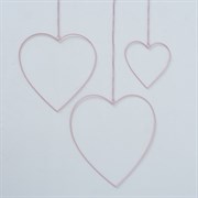 Сердца  подвесные Amor, набор из 3-х шт.,L20xW0,4xH19/L30xW0,4xH29/L35xW0,4xh35см, железные светло-р