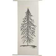 Настенное панно белое с рисунком елки - l100xw2xh180cm
