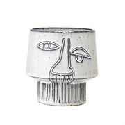 Кашпо Face цвет:серый, материал:керамика d15xH14,5 cm