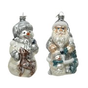 Figure glass powder 2ass
snowman- santa
 multi L6.8-W7-H12.6cm