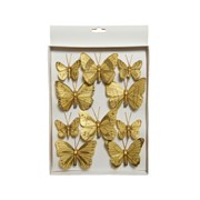 Бабочка на зажиме золотая, L8-W6-H1см (10шт)