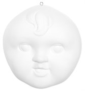 Шарик подвесной "Кукольное лицо"  из фарфора белый, 10см