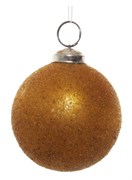 Стеклянный шар засахаренный янтарный, 8 см
