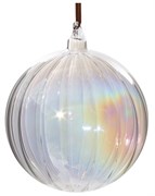 Стеклянный шар прозрачный радужный, 10 см
