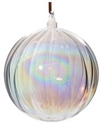 Стеклянный шар прозрачный радужный, 15 см
